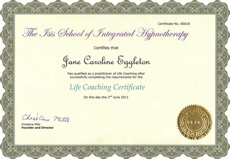 free life coaching certificate templates